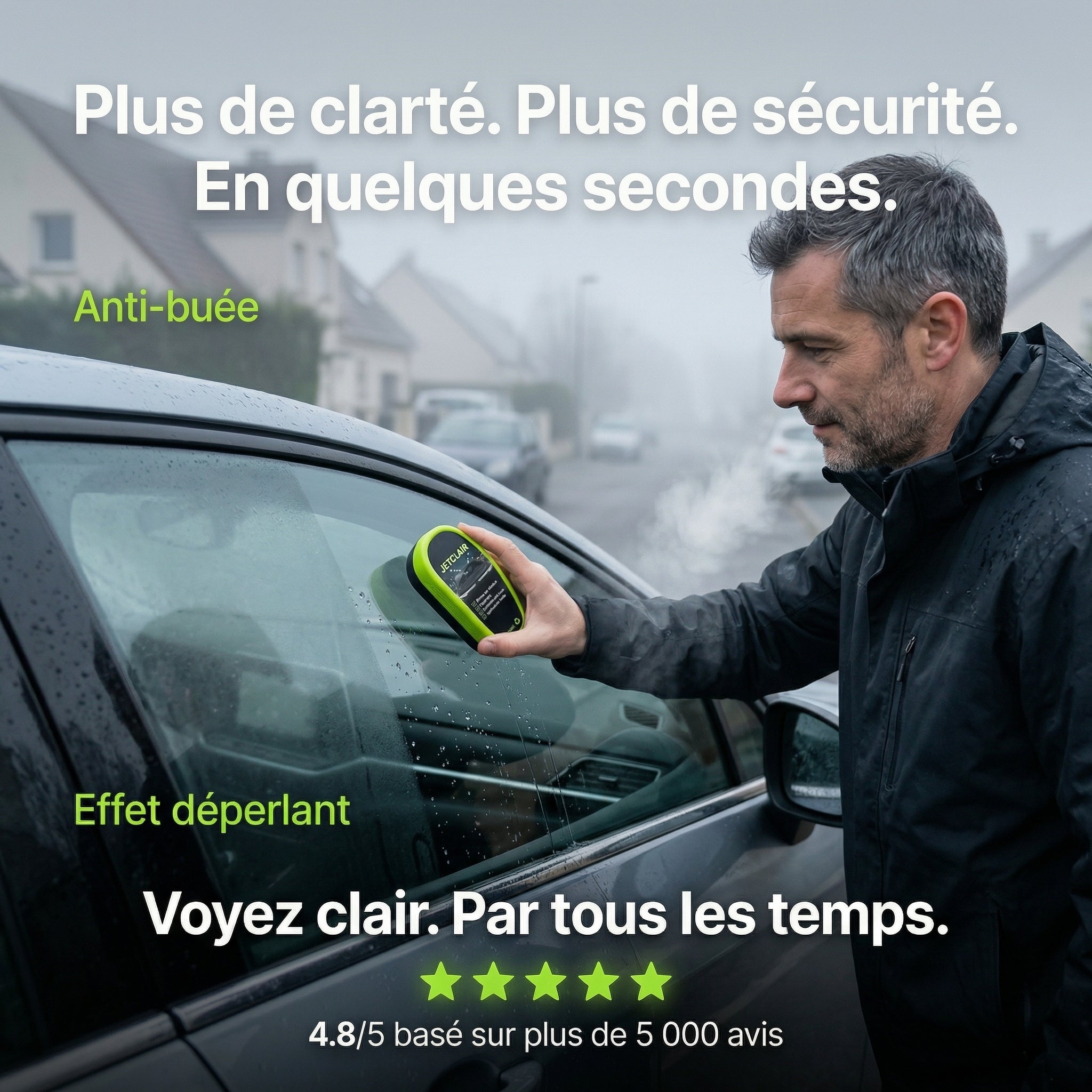 JetClair™ – Nettoyant Anti-Buée & Vision Claire Instantanée